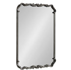 Kate and Laurel Traditional Rounded Rectangle Ornate Mirror; 20 x 27; Black; Ornamental Round Rectangular Classic Framed Wall Mirror for Bathroom Vanity or Fireplace Mantel