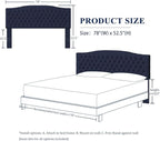 Linen Upholstered Headboard King/Cal King Size Latest Model Wall Mount, Bed Frame Mount, Featuring High-Density Sponge Padding, Luxury Texture Easy Assembly Comfort and Style-Navy Blue