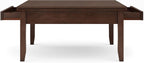 SIMPLIHOME Artisan Square Coffee Table - 36 inch Wide Solid Wood Transitional Cocktail Table in Russet Brown, Classic Living Room Table with Slatted Open Shelf and Contemporary Framed Top Design
