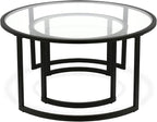 Mitera Round Nested Coffee Table in Blackened Bronze