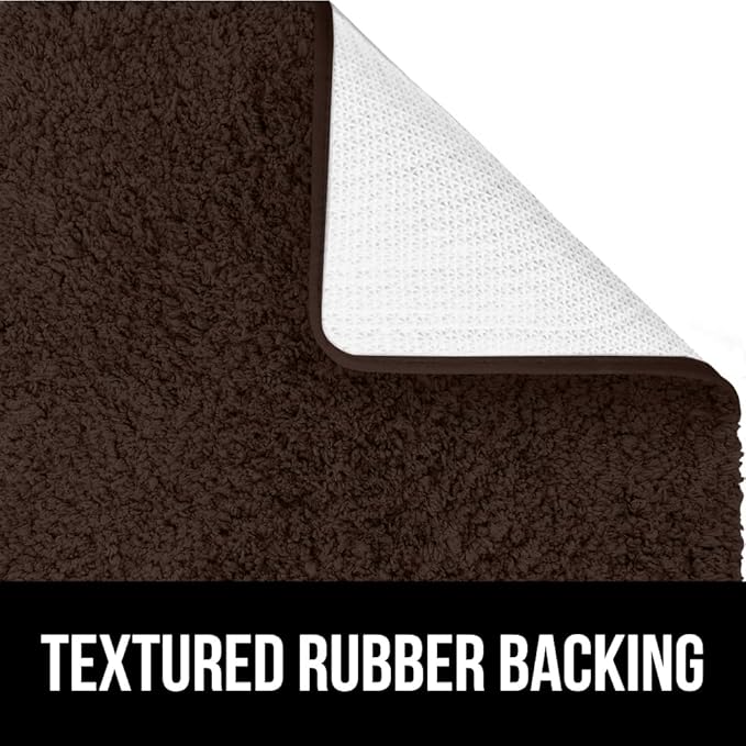 GORILLA GRIP Bathroom Rugs, 30x20, Ultra Soft Absorbent Mat, Thick Plush Bath Rug, Machine Washable, Microfiber Quick Dry, Mats for Shower, Bathtub and Floor, Home Decor Accessories, Brown
