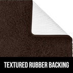 GORILLA GRIP Bathroom Rugs, 30x20, Ultra Soft Absorbent Mat, Thick Plush Bath Rug, Machine Washable, Microfiber Quick Dry, Mats for Shower, Bathtub and Floor, Home Decor Accessories, Brown