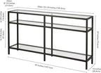 Henn&Hart 55" Wide Rectangular Console Table in Blackened Bronze, Entryway Table, Accent Table for Living Room, Hallway