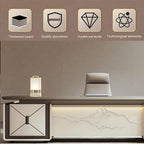 70IN L-Shaped Executive Desk with Drawer Cabinet, Executive Office Desk with LED Strip & Exquisite Handle & Fashionable Pattern Design