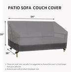 Easy-Going Waterproof Outdoor Loveseat Cover Heavy Duty Patio Furniture Couch Cover Windproof Durable (54Wx38Dx35H inch, Gray/Dark Gray)