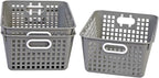 Really Good Stuff - 160016PE Multi-Purpose Plastic Storage Baskets for Classroom or Home Use - Stackable Mesh Plastic Baskets with Grip Handles 13" x 10" (Pebble - Set of 12)