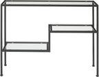 Crosley Furniture Sloane Sofa Console Table with Storage Shelves for Hall, Entryway, or Living Room, Matte Black