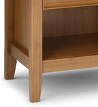 SIMPLIHOME Amherst SOLID WOOD 24 Inch Wide Traditional Bedside Nightstand Table in Light Golden Brown, For the Living Room and Bedroom