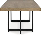 Signature Design by Ashley Tomtyn Casual Self Storing Leaf Dining Extension Table with Trestle Base, Light Brown
