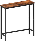HollyHOME Narrow Console Table, 29.5" Slim Entryway Table, Sofa Stand, Hallway Shelf for Hallway, Bedroom, Living Room, Foyer, Rustic Brown