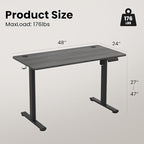 Casaphoria 47 x 24 inches Electric Standing Desk, Sit to Stand Desk with Memory Height Adjustment, Home Office Computer Desk for Writing and Games, Grey