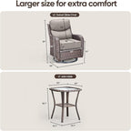 Swivel Patio Chairs Set of 3 with 6" Thick Cushion - Wicker Outdoor Swivel Rocker Patio Chairs with Side Table, High Back Comfortable Outdoor Glider Chairs - Brown Wicker | Grey Cushions