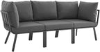Modway Riverside Outdoor Furniture, 3-Piece Set, Gray Charcoal