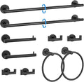 10 Pieces Matte Black Towel Bar Set Bathroom Hardware Accessories Set Upgraded Towel Hooks Towel Holder Set for Bathroom Stainless Steel Wall Mounted 23.6 Inch