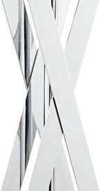 Possini Euro Design Proxima Modern Table Lamp 28" Tall Chrome Silver Crisscrossing Metal Sheer Outer White Inner Rectangular Shade for Bedroom Living Room House Bedside Nightstand Office Family