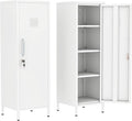 Tall Narrow Storage Cabinet 51.18" H Bathroom Cabinet Metal Pantry Cabinets, 3 Adjustable Shelves for Kitchen, Home Office, Living Room, Dinning Room (White)
