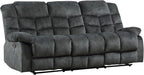 EBELLO Reclining Couch for Living Room, Extra Wide Modern Overstuffed 3 Seat Recliner Manual Sofa Breathable Fabric and Padded Cushion, Grey Green