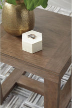 Signature Design by Ashley Cariton Contemporary Oversized Square End Table, Grayish Brown