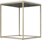 SIMPLIHOME Kline Modern 18 inch Wide Metal Accent Side Table in White, Gold for the Living Room and Bedroom