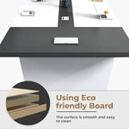 Rectangular Conference Room Table, Seminar Table Meeting Room Table Boardroom Desk Business Seminar Table Printer Desk no Chair for Office (White+Grey,22.97FT,275.59" L*62.99" W*29.53" H)