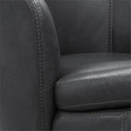 Pemberly Row Vintage Slate All Italian Leather Swivel Club Chair