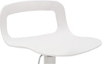 NOBPEINT NOB Contemporary Chrome Air Lift Adjustable Swivel Bar Stool (White, Set of 2)
