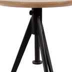 Kate and Laurel Keres Modern Adjustable-Height Round Tripod Side Table, 16 x 16 x 28, Natural Wood and Black, Transitional Circle End Table for Use as Indoor Plant Stand or Bedroom Nightstand