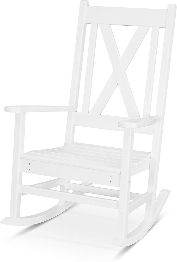POLYWOOD® Braxton Porch Rocking Chair in White