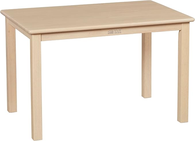 ECR4Kids 24in x 36in Rectangular Hardwood Table with 22in Legs, Kids Furniture, Antique White