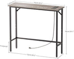 Narrow Console Table with Led Light and Charging Station，29.5" Small Entryway Table，Display Table，Entryway Hallway Thin Sofa Table Behind Sofa, Small Spaces, Living Room, Gray