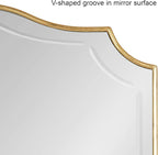 Kate and Laurel Hollyn Glam Scalloped Wall Mirror; 20 x 30; Gold; Decorative Traditional Wall Decor with Elegant Frame and Soft Scallops