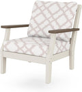 Martha Stewart by POLYWOOD® Chinoiserie Deep Seating Chair in Sand/Kona/Trellis Dune Burlap