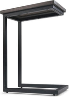 SIMPLIHOME Skyler 18-inch Wide Solid Mango/Metal Industrial C-Shaped End Table in Walnut Brown/Black for Living Room, Office, or Bedroom, Assembled