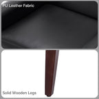 Accent Chair, Mid-Century Modern PU Leather Chairs with Arms for Living Room, Comfy Upholstered Club Single Sofa Armchair for Bedroom Waiting Room with Solid Wood Frame（Leather Black, Set of 2)