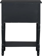 Knocbel Slim Antique Entry Console Table with 3 Drawers & Bottom Open Shelf, Solid Wood Narrow Sofa Couch Table for Entryway Hallway Living Room 23.7" W x 13" D x 31.4" H Black