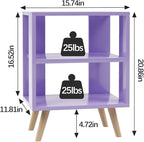 Night Stand, Purple Kids Nightstand, Modern End Table with Open Storage, 2-Tier Nursery Bedside Table for Small Space, Living Room, Bedroom