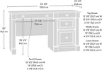 Sauder Palladia Computer Desk with Drawers, Home Office Desk with File Cabinet Storage Drawer, Cable Management, Keyboard Tray, in Select Cherry Finish