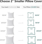 Acanva 28x28 Throw Pillow Inserts Set of 2, Premium Polyester Fiber Fill Square Sham Stuffer Cushion for Sofa, Bed, Couch and Chair, Machine Washable, White