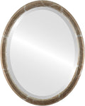 OVALCREST Oval Beveled Wall Mirror for Home Decor - Toronto Style - Champagne Silver - 26" x 22"