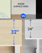 FLEXISPOT 71x32 Inch Electric Large Standing Desk for Home & Office, Spacious Splice Board Desk with Cable Management & Organizer, Cup Holder & Hook, White Wood Grain
