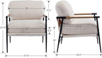 DUOMAY Mid-Century Modern Accent Chair, Comfy Sherpa Sofa Lounge Chair Reading Corner Chair for Living Room Bedroom Office, Mid-Back Arm Chair with Black Metal Leg, White