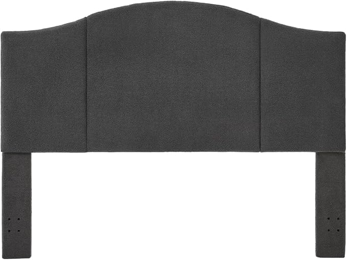 24KF Middle Century Upholstered Foldable California King Size Headboard,Comfortable Boucle Teddy Fabric Headboard King/CA King, 6033-K-Dark Gray
