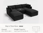 Txtin's Sectional Couches for Living Room U Shaped Cloud Couch with Ottoman Deep Plush 5 Seats Sofa Modern Sofa for Apartment