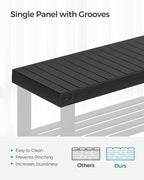 SONGMICS Shoe Rack Bench, 3-Tier Bamboo Shoe Storage Organizer, Entryway Bench, Holds Up to 286 lb, 11.3 x 27.6 x 17.8 Inches, for Entryway Bathroom Bedroom, Ink Black ULBS04H