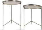 Kate and Laurel Ulani Modern Nesting Side Table; Set of 2; Silver; Sophisticated End Tables for Storage and Display
