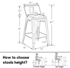 HAOBO Home 30" Low Back Metal Counter Stool Height Bar Stools [Set of 4], Bronze