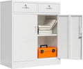 Metal Storage Cabinet, 36 Inch Tall Metal Storage Cabinet with Doors and Shelves, Pantry Cabinets with Drawer for Kitchen Storage, Garage Cabinet for Living, Dining Room, Assemble Required.
