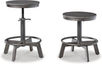 Signature Design by Ashley Torjin Industrial Counter Height Stool, 2 Count, Gray