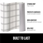 GORILLA GRIP Slip Resistant Drawer and Shelf Liner 2 Pack, Non Adhesive Water Resistant, Easy Trim, Smooth Surface Liners for Kitchen Cabinet, Shelves, Drawers Pantry, 12 IN x 10 FT, Stripe Gray White