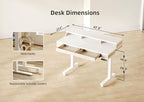 Claiks Standing Desk with Drawers, Electric Adjustable Standing Desk Adjustable Height, Sit Stand Up Desks with Storage Shelves & Wheels, 48 Inch White